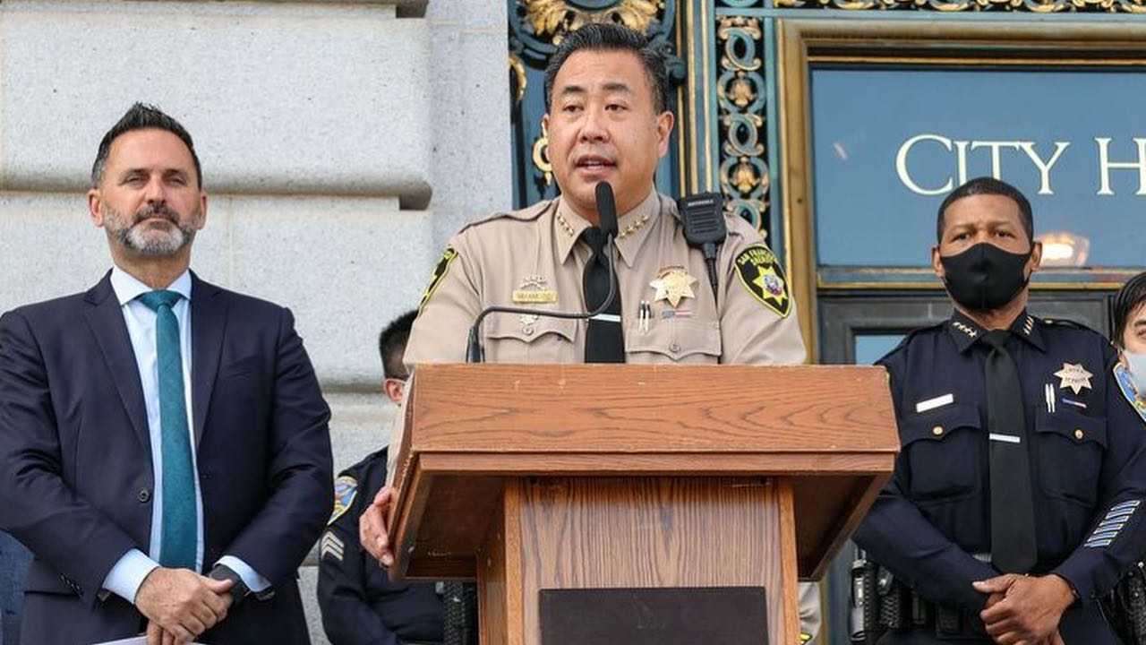 San Francisco County Sheriff Paul Miyamoto announces Tuesday a new measure that allows deputies to work as private guards at retail outlets in order to battle a surge in thefts.