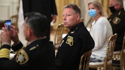 Kansas City, MO, Police Chief Richard Smith attends an event with President Donald Trump in the East Room of the White House in Washington, D.C., on July 22, 2020. Kansas City, MO, Police Chief Richard Smith attends an event with President Donald Trump in the East Room of the White House in Washington, D.C., on July 22, 2020.
