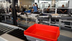 A Transportation Security Administration screening area at Los Angeles International Airport in June 2021. A Transportation Security Administration screening area at Los Angeles International Airport in June 2021.