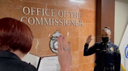 Christine Elow is sworn in as Cambridge, MA, Police Commissioner on Monday, becoming the first woman to hold the position in the department's 162-year history. Christine Elow is sworn in as Cambridge, MA, Police Commissioner on Monday, becoming the first woman to hold the position in the department's 162-year history.