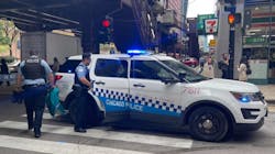 Chicago police officers respond to a battery in progress inside a local business in October. Chicago police officers respond to a battery in progress inside a local business in October.