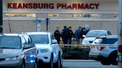 A robbery suspect was fatally shot by Keansburg, NJ, police after an officer was stabbed during the call at a pharmacy Thursday. A robbery suspect was fatally shot by Keansburg, NJ, police after an officer was stabbed during the call at a pharmacy Thursday.