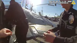 LAPD officers rescued a pilot from his crashed single-engine Cessna just seconds before a train slammed into it Sunday. LAPD officers rescued a pilot from his crashed single-engine Cessna just seconds before a train slammed into it Sunday.