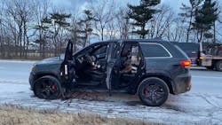 A Porter, IN, police officer was on his way to work Thursday when he heard that the Indiana State Police were pursuing a stolen Jeep, and he helped troopers nab the suspect. A Porter, IN, police officer was on his way to work Thursday when he heard that the Indiana State Police were pursuing a stolen Jeep, and he helped troopers nab the suspect.