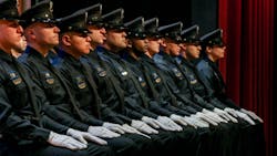 Recruits who completed 24 weeks of training graduate from the 70th Providence, RI, Police Department Training Academy during a ceremony at Bishop McVinney Auditorium. Recruits who completed 24 weeks of training graduate from the 70th Providence, RI, Police Department Training Academy during a ceremony at Bishop McVinney Auditorium.
