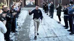 Summit, NJ, Police Officer Anthony Pyzik returns to work Monday after being injured in April 2020 when his police vehicle was struck head-on by a suspect driving a stolen motor vehicle.