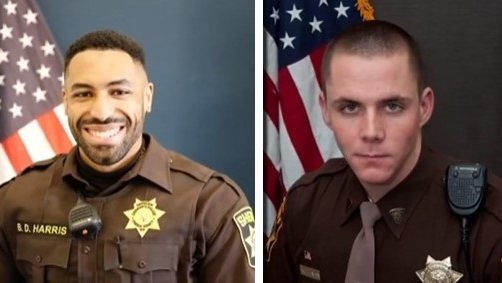 Charles County, Sheriff's Officer Bradley Harris (right) and Patrolman First Class Andrew Fenlon.