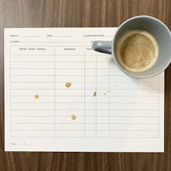 Waterproof Crime Scene Log Pad Waterproof Crime Scene Log Pad