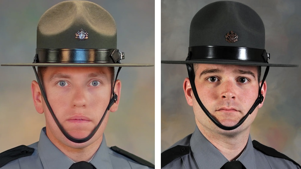 Pennsylvania State Troopers Branden Sisca (left) and Martin Mack III.