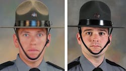 Pennsylvania State Troopers Branden Sisca (left) and Martin Mack III. Pennsylvania State Troopers Branden Sisca (left) and Martin Mack III.