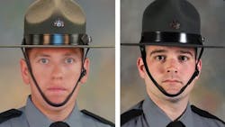 Pennsylvania State Police Troopers Branden Sisca (left) and Martin Mack III.