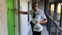 A Hillsborough County, FL, sheriff's deputy completes a Tampa area woman's food delivery order after arresting a DoorDash driver for outstanding warrants. A Hillsborough County, FL, sheriff's deputy completes a Tampa area woman's food delivery order after arresting a DoorDash driver for outstanding warrants.