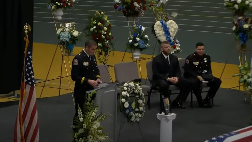 Video Slain Mo. Police Officer Honored During Funeral, Procession