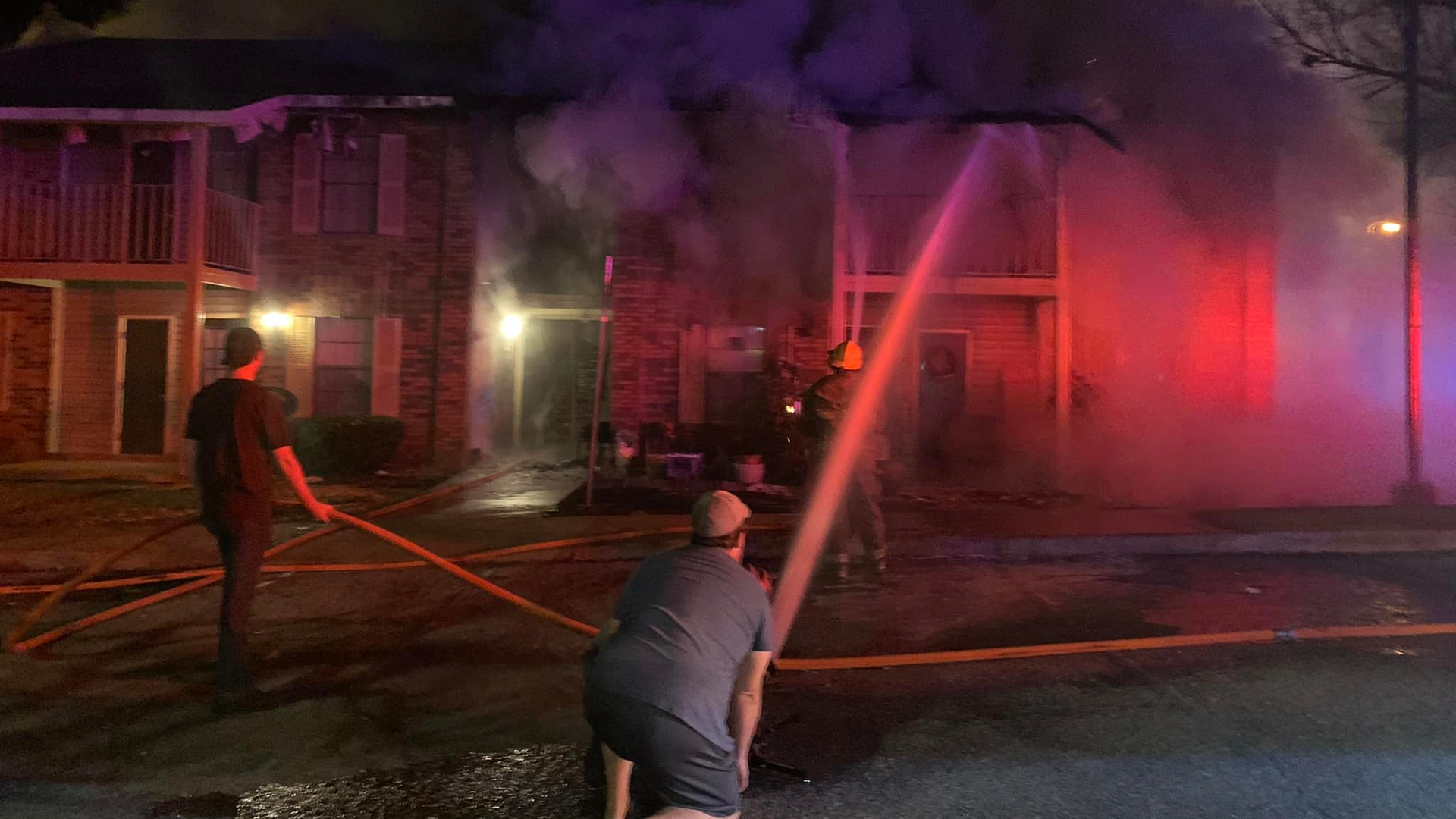 A Rogersville, AL, police officer rushed into a burning apartment complex Sunday to rescue a 3-year-old boy.