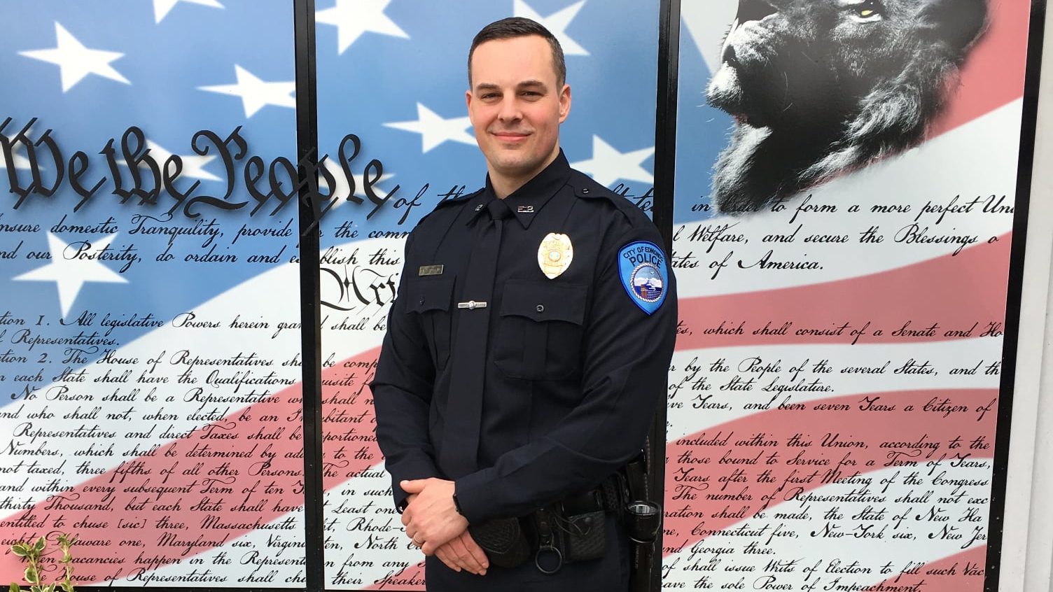 Edmonds, WA, Police Officer Tyler Steffins.