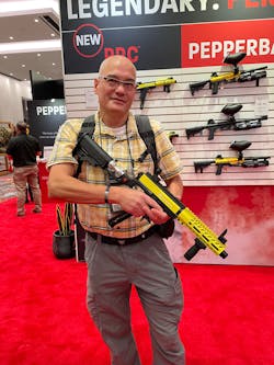 Pepperball released their Patrol Pistol Carbine, which is a carbine sized launcher that can throw projectiles accurately to 150 feet.