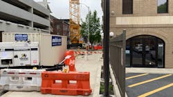 A vehicle crashed the night of April 25, 2022 , into a barricade on the first block of North Fourth Street in Easton before crashing again in the nearby police station parking lot, authorities say. This is what it looked like the next morning. A vehicle crashed the night of April 25, 2022 , into a barricade on the first block of North Fourth Street in Easton before crashing again in the nearby police station parking lot, authorities say. This is what it looked like the next morning.