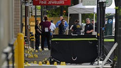 Sacramento, CA, police investigate the scene of a mass shooting Sunday. Six people were killed, and 12 others were injured. Sacramento, CA, police investigate the scene of a mass shooting Sunday. Six people were killed, and 12 others were injured.