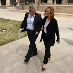 Former Aurora, CO, Police Chief Vanessa Wilson (left) leaves with her attorney, Paula Greisen, after a press conference Monday. Former Aurora, CO, Police Chief Vanessa Wilson (left) leaves with her attorney, Paula Greisen, after a press conference Monday.