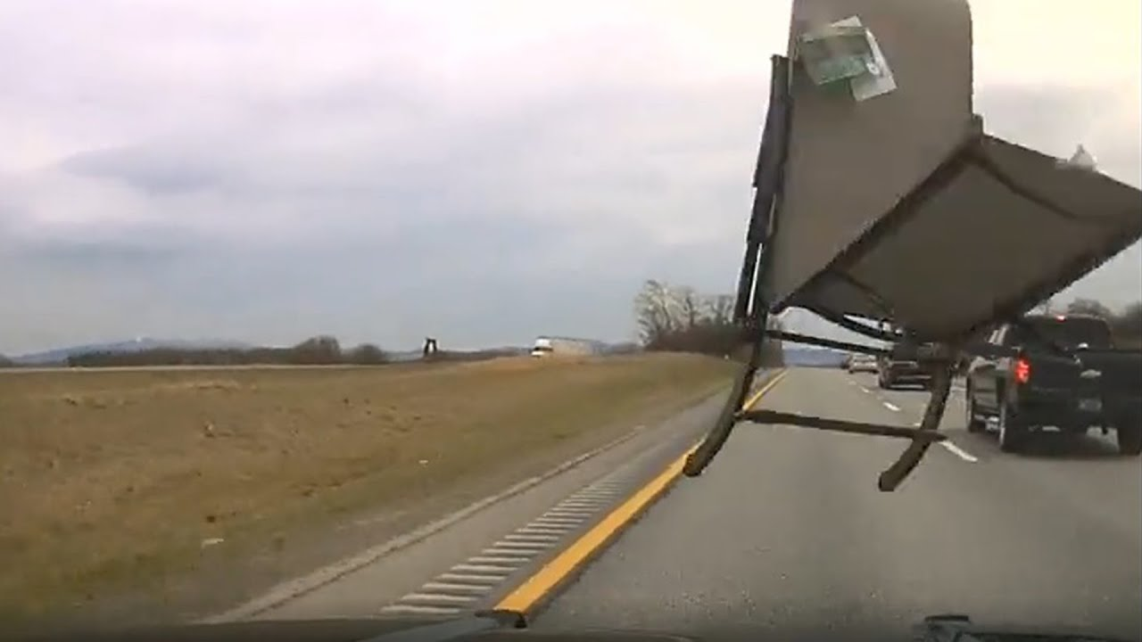 Watch Flying Chair Crash into Windshield of Vt. Trooper's Cruiser | Officer