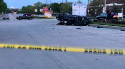 A Baltimore police detective's unmarked car was carjacked by three suspects outside a strip mall before it was involved in a rollover crash Tuesday.