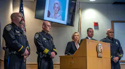 Sacramento, CA, District Attorney Anne Marie Schubert talks about a 34-year-old cold case at the Galt Police Department on Tuesday. Lucille Hultgren, visible in the photo above Schubert, was killed in 1988, and Schubert said her team used DNA evidence to determine that Terry Leroy Bramble was the killer.