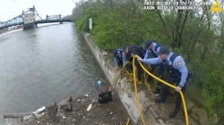 Joliet, IL, police rescued a woman who had jumped into the Des Plaines River from a drawbridge Tuesday. Joliet, IL, police rescued a woman who had jumped into the Des Plaines River from a drawbridge Tuesday.