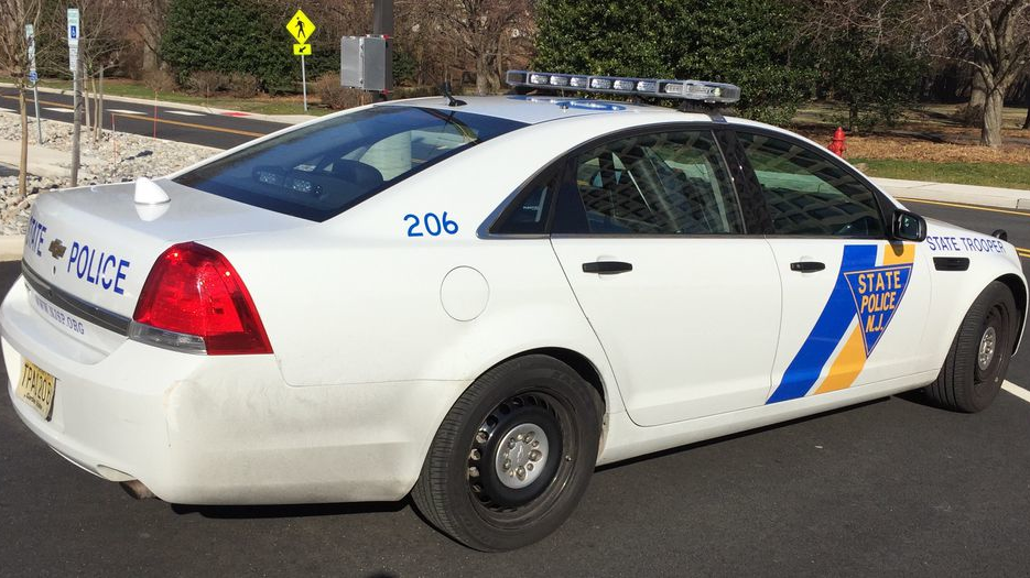A New Jersey State Police car seen outside the New Jersey Turnpike Authority's headquarters in Woodbridge.