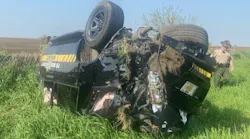 A Peoria County, IL, sheriff's deputy was seriously injured after he was in a rollover crash after a pickup truck struck his vehicle from behind Tuesday.
