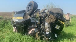 A Peoria County, IL, sheriff's deputy was seriously injured after he was in a rollover crash after a pickup truck struck his vehicle from behind Tuesday. A Peoria County, IL, sheriff's deputy was seriously injured after he was in a rollover crash after a pickup truck struck his vehicle from behind Tuesday.