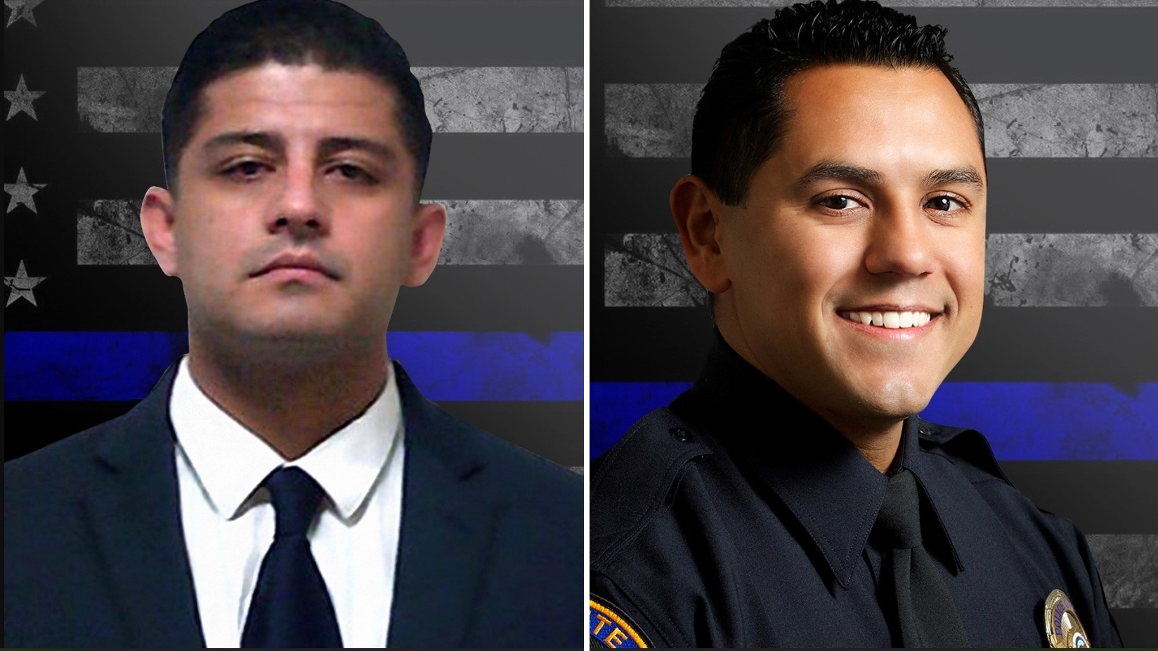 El Monte, CA, Officer Joseph Anthony Santana (left) and Cpl. Michael Domingo Paredes.