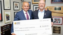Henry CEO &amp; Founder Anthony Imperato (left) presenting Tunnel to Towers Foundation CEO &amp; Chairman Frank Siller (right) with the first donation of Henry Repeating Arms&rsquo; $1,000,000 pledge