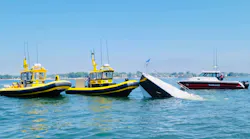 The Norwalk, CT, Police Department Marine Unit rescued two people Saturday after their 45-foot boat sank in Long Island Sound.