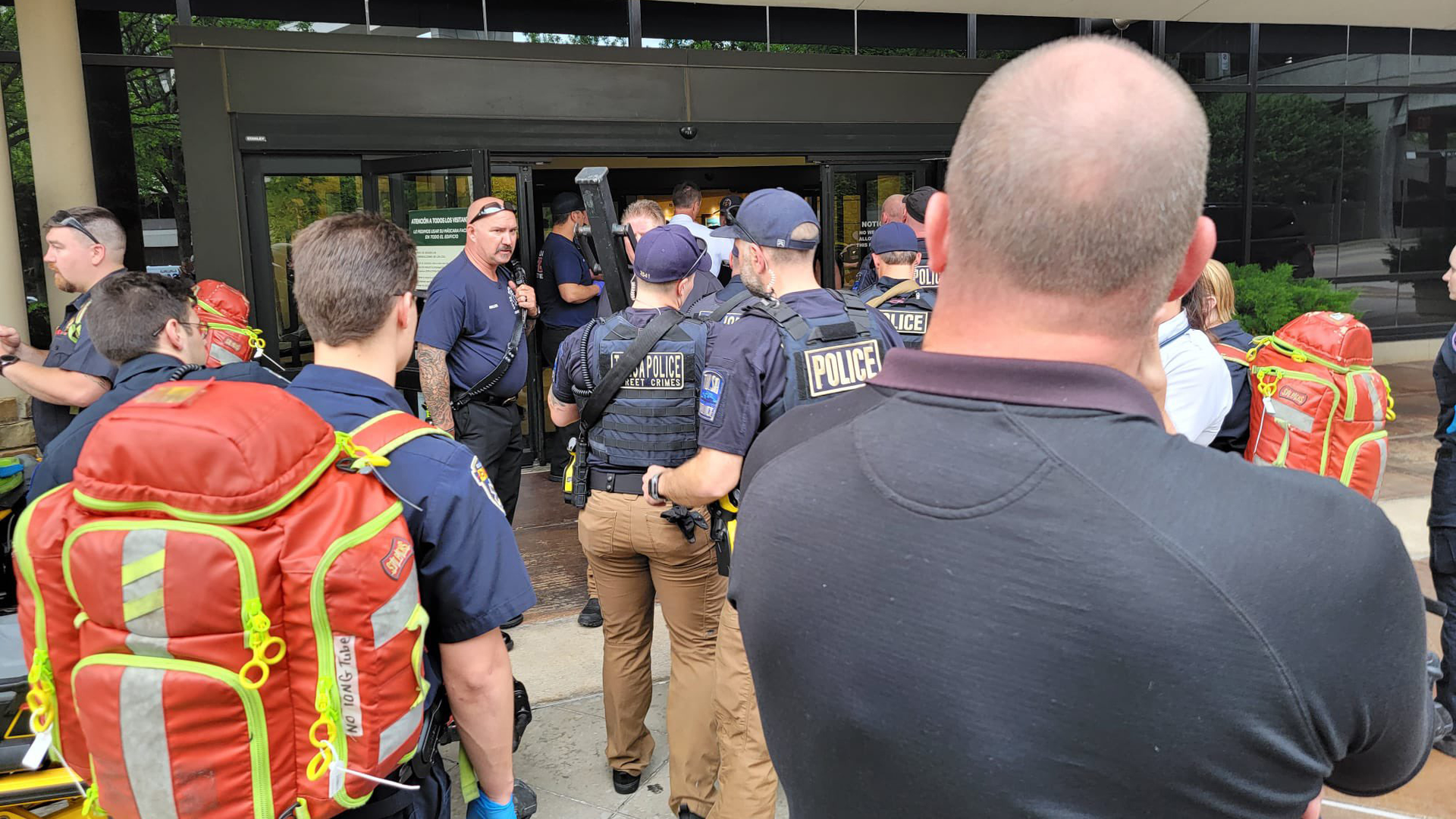 Police described a 'catastrophic' scene Wednesday after a gunman's rampage left four people dead in the Natalie Medical Building, about six miles south of downtown Tulsa, Oklahoma.