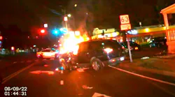 A Woodbridge, CT, police officer pulled a seriously injured driver from his car moments before it burst into flames following a crash early Thursday.