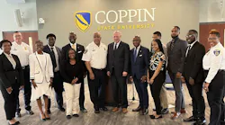 Members of the Baltimore Police Department, University Presidents, and Executive Director of the Police Executive Research Forum pictured with students from Coppin State University and Morgan State University.