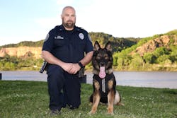 Jonesboro, Arkansas, Police K-9 Gabo with his handler, Officer Erik Johnson. (Nelson Chenault Photography)