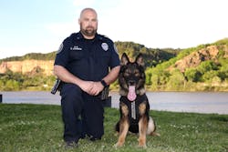 Jonesboro, Arkansas, Police K-9 Gabo with his handler, Officer Erik Johnson. (Nelson Chenault Photography) Jonesboro, Arkansas, Police K-9 Gabo with his handler, Officer Erik Johnson. (Nelson Chenault Photography)