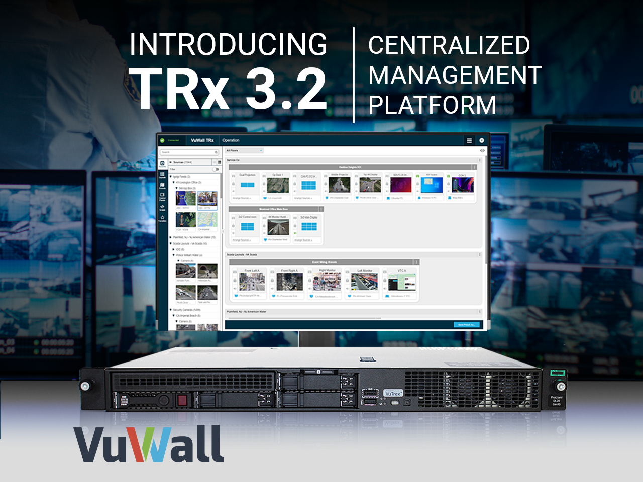 VuWall's TRx 3.2 Offers Improved Performance and Tighter Integration to Third-Party Devices and Systems, Including Genetec Security Center.