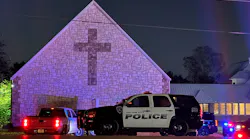 A heavy police presence was stationed late Saturday in front of the Christ the King Lutheran Church Elca in Haltom City, TX, after a shooting that killed two people and wounded four others, including three officers. Patrol cars lined the streets on each side of the building representing agencies including Fort Worth and Haltom City police, the Texas Department of Public Safety and the Tarrant County Sheriff s Office.