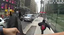 An NYPD on horseback chased down a man accused of threatening a vendor and stealing sunglasses over the weekend.