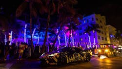 Cars and people make their way up and down Ocean Drive during the first day of Memorial Day Weekend on May 27, 2022, in Miami Beach, Florida. Cars and people make their way up and down Ocean Drive during the first day of Memorial Day Weekend on May 27, 2022, in Miami Beach, Florida.