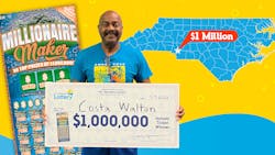 “It’s one of the happiest days of my life,” Costa “Rick” Walton said when he claimed his prize at lottery headquarters in Raleigh last Thursday. “It’s one of the happiest days of my life,” Costa “Rick” Walton said when he claimed his prize at lottery headquarters in Raleigh last Thursday.