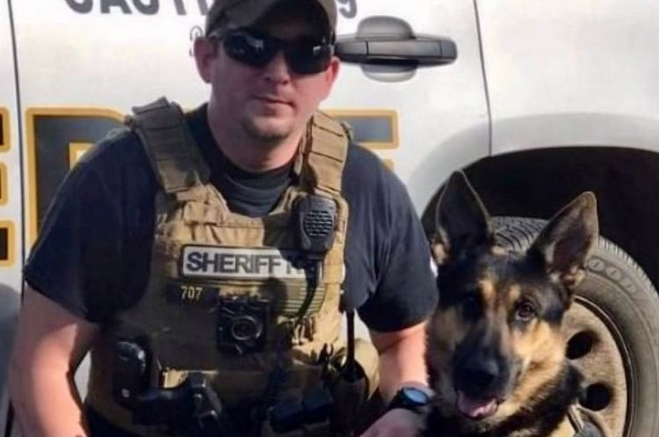 Bibb County, AL, Sheriff's Deputy Brad Johnson and his longtime K-9 partner, Bodie.