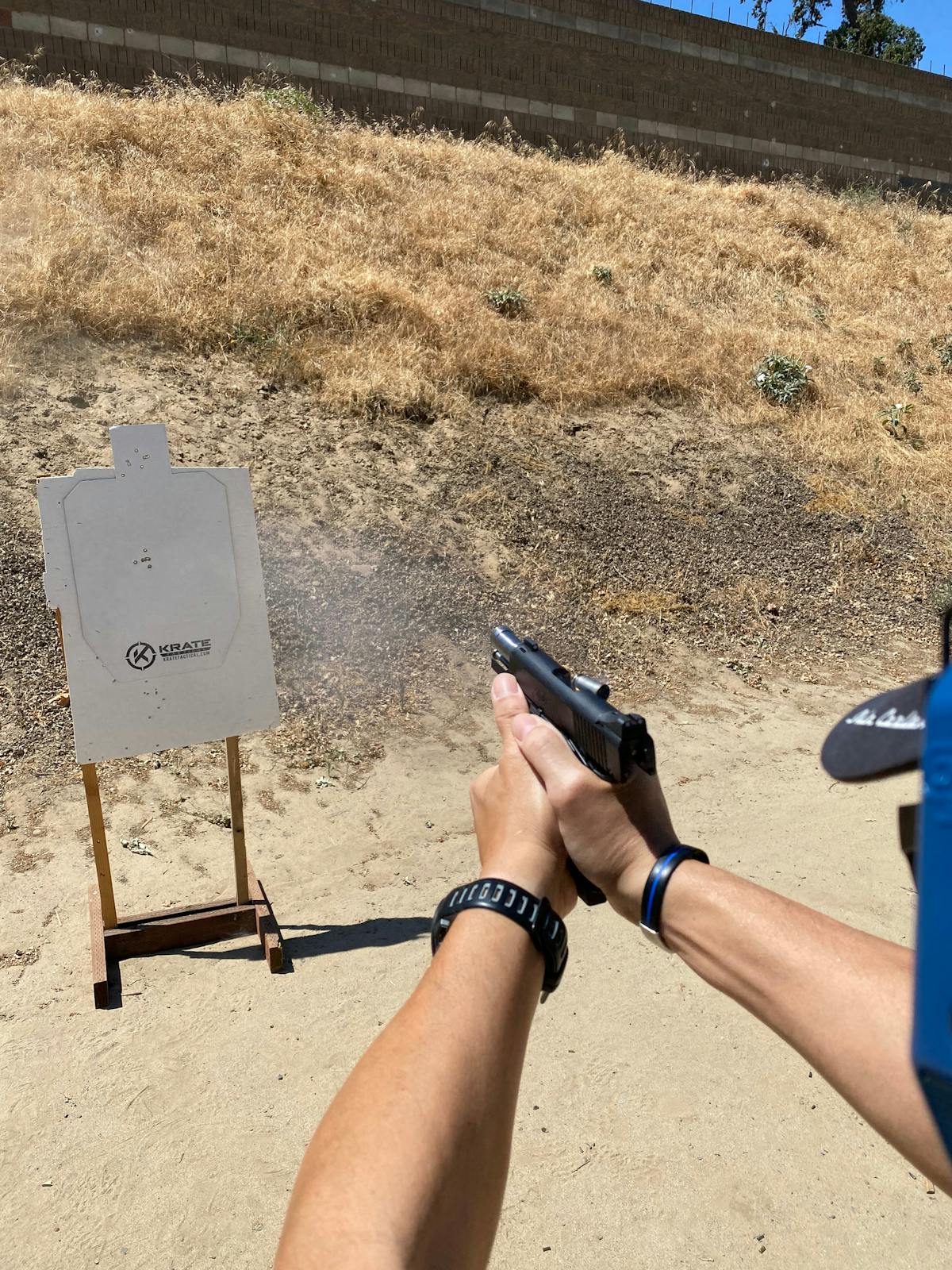 Lindsey shot the Ultra Carry II with Winchester USA 45 ACP AUTO Ammo 230 Grain Full Metal Jacket rounds. It functioned flawlessly, and handled the 230 grain bullets well.