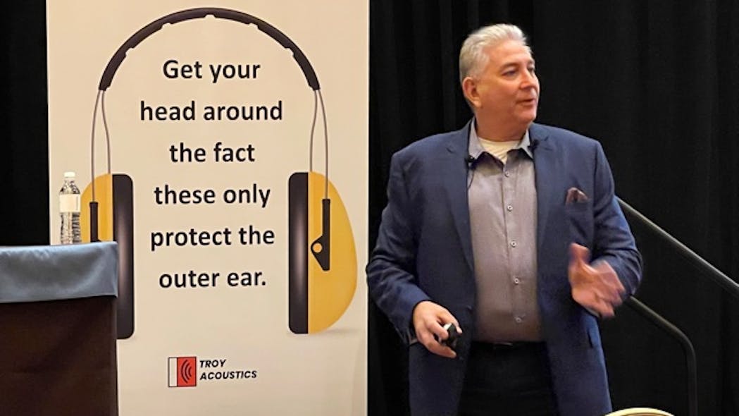Bill Bergiadis, President and CEO of Troy Acoustics, spoke at the 2022 Station Design Conference in Rosemont, Illinois about the basics of range acoustics, the full-body dangers of repeated gunfire audibility and the various materials and designs needed for effective noise mitigation in a law enforcement setting.