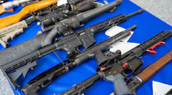 Guns seized by the New York State Police were displayed during a press conference by Gov. Kathy Hochul on Thursday.