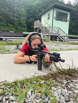 Physical training and shooting should be combined to create a consistent platform of preparation for the fight. Amanda would sometimes train in her gym, then run to the range, adding good stress for stress inoculation. Physical training and shooting should be combined to create a consistent platform of preparation for the fight. Amanda would sometimes train in her gym, then run to the range, adding good stress for stress inoculation.