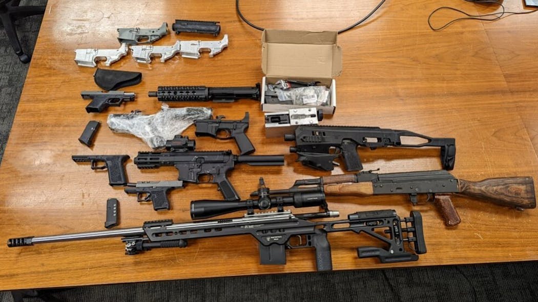 Sacramento, CA, police arrest a &apos;ghost gun&apos; manufacturer while responding to a domestic disturbance call in May.