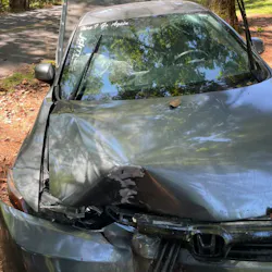 A driver drove through a construction zone, school property and a golf course before crashing into a tree in Franklin, NC, on Wednesday. The chase began when the driver avoided a traffic stop with Macon County sheriff's deputies.